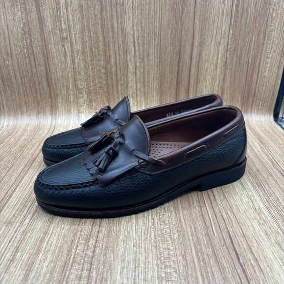 Allen Edmonds Nashua Leather Tassel Loafers Black Brown Slip On Dress Men's 9 3E - Picture 3 of 9
